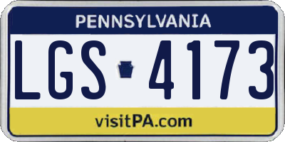 PA license plate LGS4173