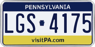 PA license plate LGS4175