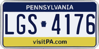 PA license plate LGS4176