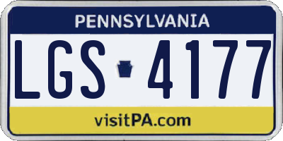 PA license plate LGS4177