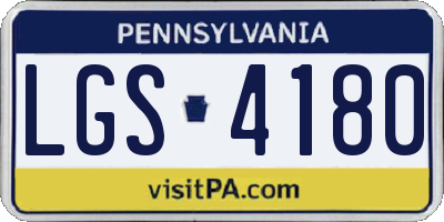 PA license plate LGS4180
