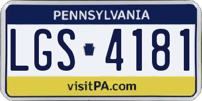 PA license plate LGS4181