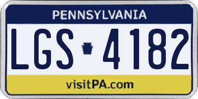 PA license plate LGS4182