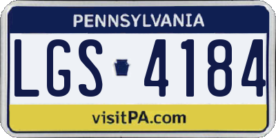 PA license plate LGS4184