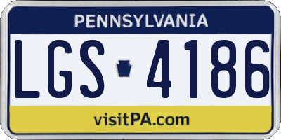 PA license plate LGS4186