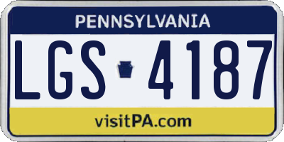 PA license plate LGS4187