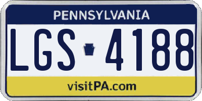 PA license plate LGS4188