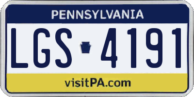PA license plate LGS4191