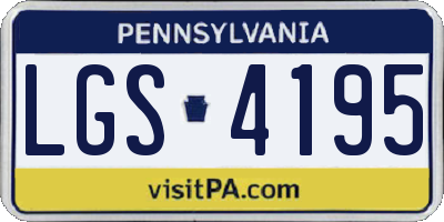PA license plate LGS4195