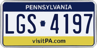 PA license plate LGS4197