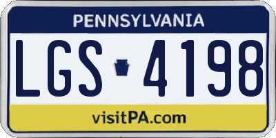 PA license plate LGS4198