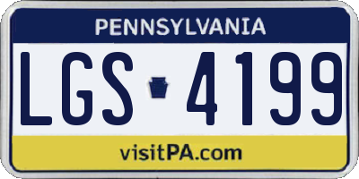 PA license plate LGS4199