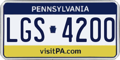 PA license plate LGS4200