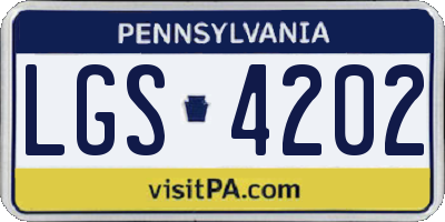 PA license plate LGS4202