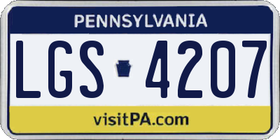 PA license plate LGS4207