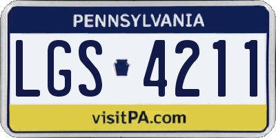 PA license plate LGS4211