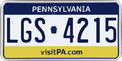 PA license plate LGS4215