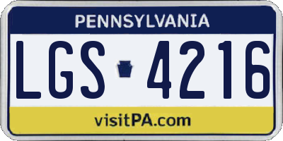 PA license plate LGS4216