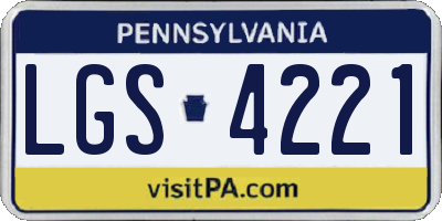 PA license plate LGS4221