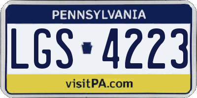 PA license plate LGS4223