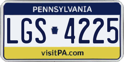 PA license plate LGS4225
