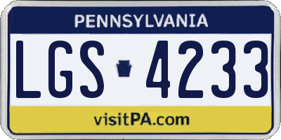 PA license plate LGS4233