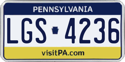 PA license plate LGS4236