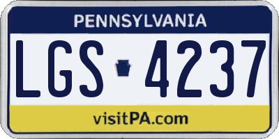 PA license plate LGS4237