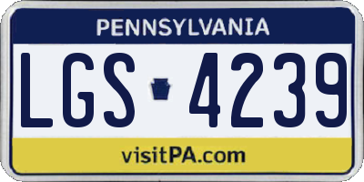 PA license plate LGS4239