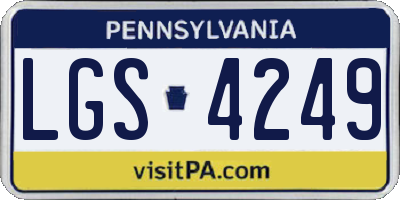PA license plate LGS4249