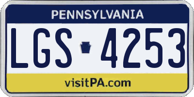 PA license plate LGS4253