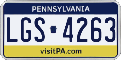 PA license plate LGS4263