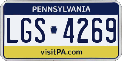 PA license plate LGS4269