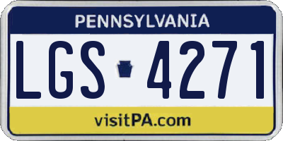 PA license plate LGS4271