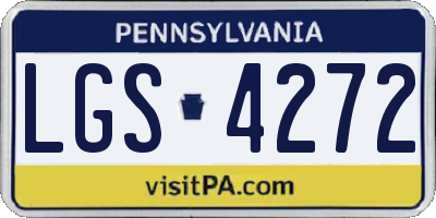 PA license plate LGS4272