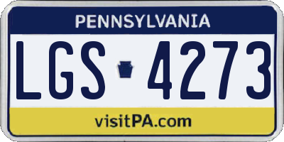 PA license plate LGS4273