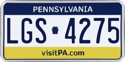 PA license plate LGS4275