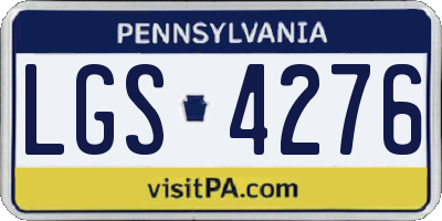 PA license plate LGS4276