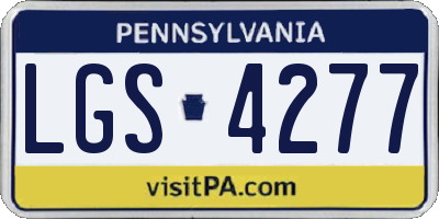 PA license plate LGS4277