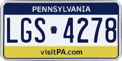PA license plate LGS4278