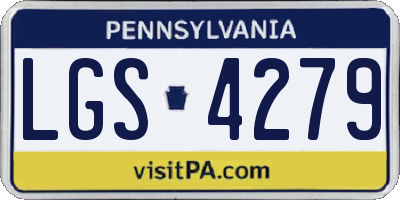 PA license plate LGS4279