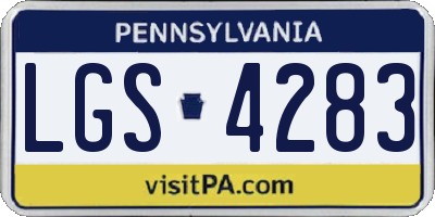 PA license plate LGS4283