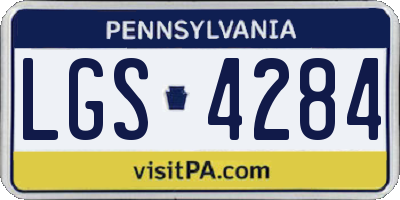 PA license plate LGS4284