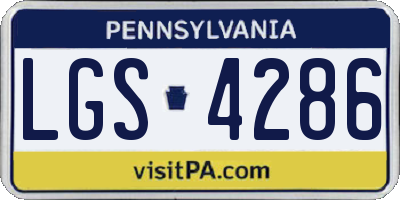 PA license plate LGS4286