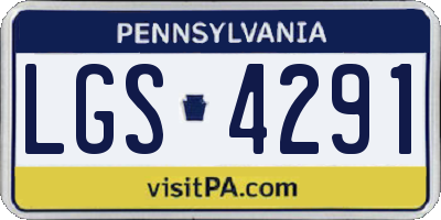 PA license plate LGS4291