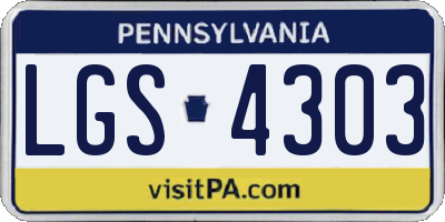 PA license plate LGS4303