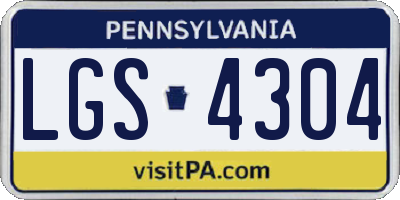 PA license plate LGS4304