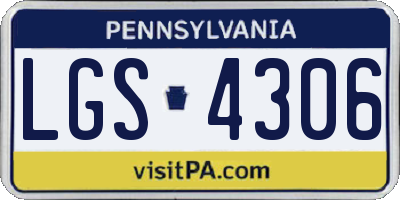 PA license plate LGS4306
