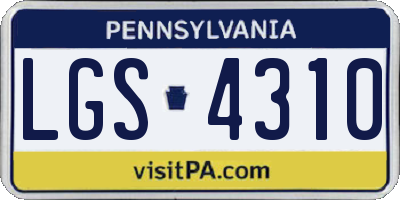 PA license plate LGS4310