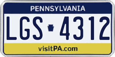 PA license plate LGS4312
